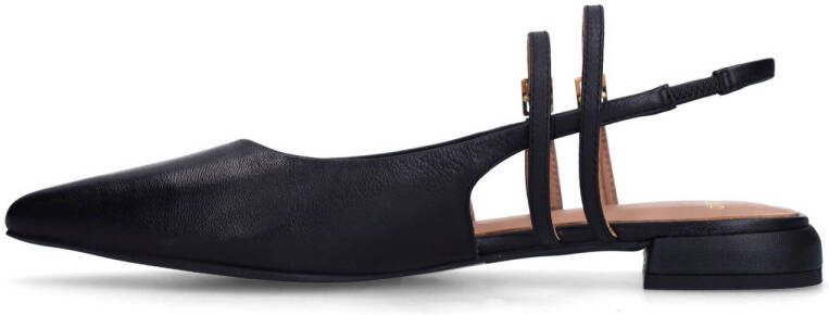 Manfield leren slingback loafers zwart