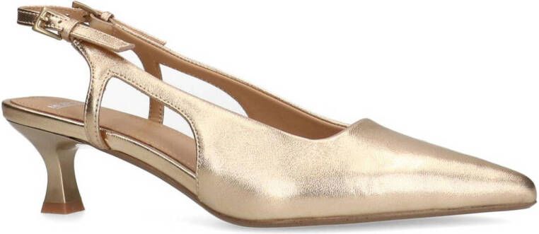 Manfield leren slingback pumps goud