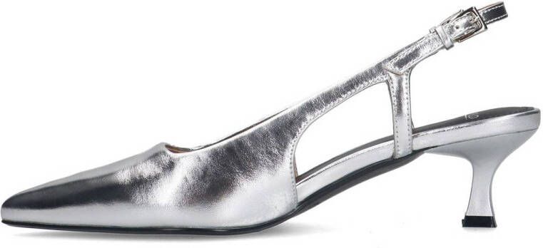 Manfield leren slingback pumps zilver