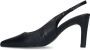 Manfield Dames Zwarte leren slingbacks - Thumbnail 4