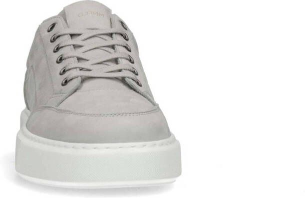 Manfield leren sneakers grijs