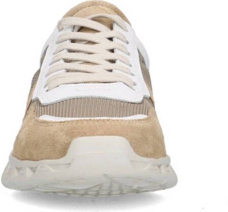 Manfield leren sneakers beige