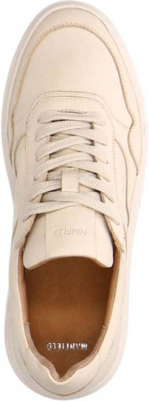 Manfield leren sneakers beige