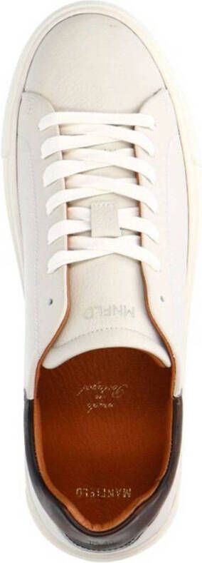 Manfield leren sneakers ecru