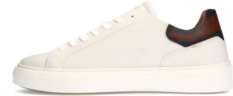 Manfield leren sneakers ecru