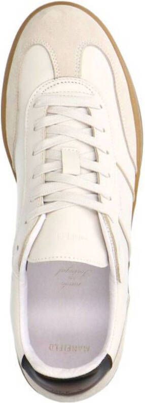 Manfield leren sneakers ecru