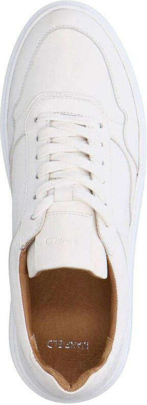 Manfield leren sneakers wit