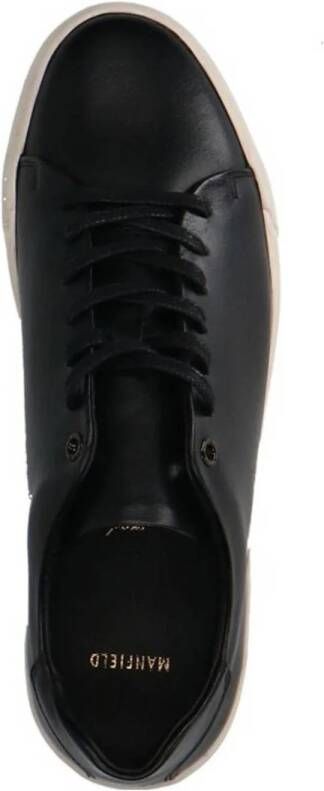 Manfield leren sneakers zwart