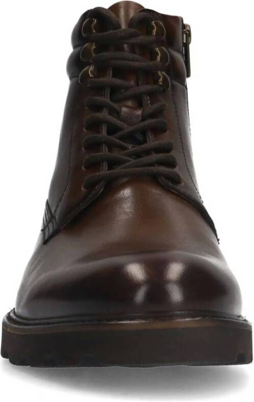 Manfield leren veterboots bruin