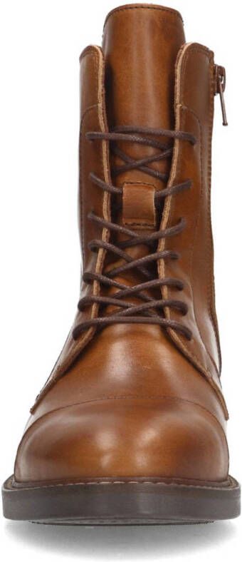 Manfield leren veterboots cognac