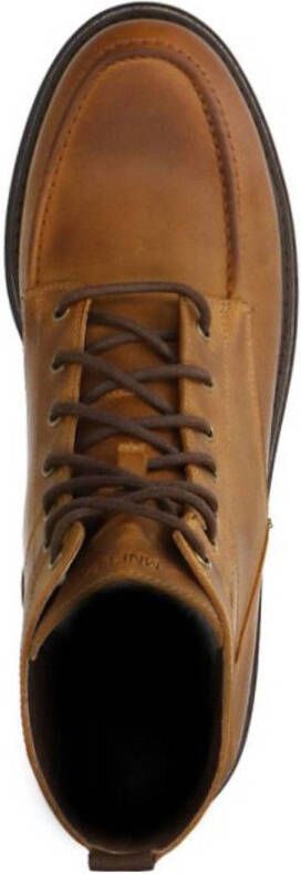 Manfield leren veterboots cognac