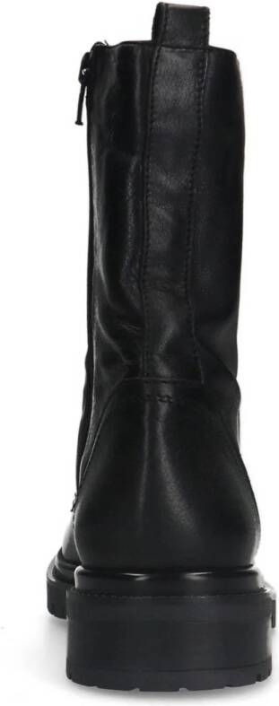 Manfield leren veterboots zwart