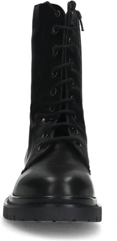 Manfield leren veterboots zwart