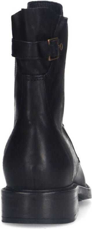 Manfield leren veterboots zwart