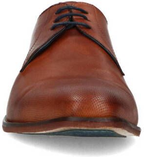 Manfield leren veterschoenen cognac