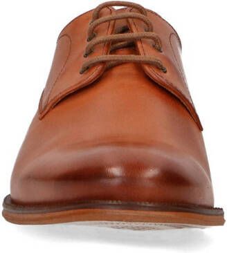 Manfield leren veterschoenen cognac