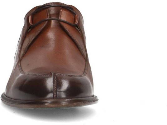 Manfield leren veterschoenen cognac