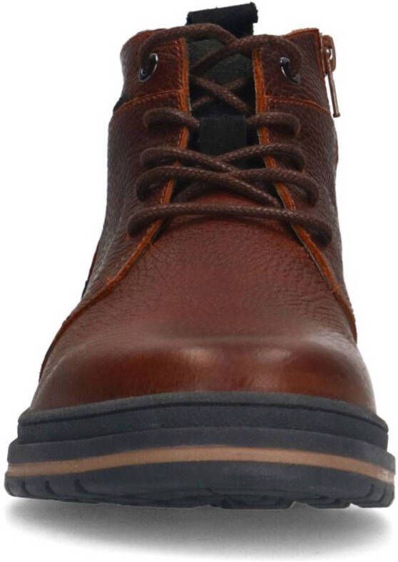 Manfield leren veterschoenen cognac