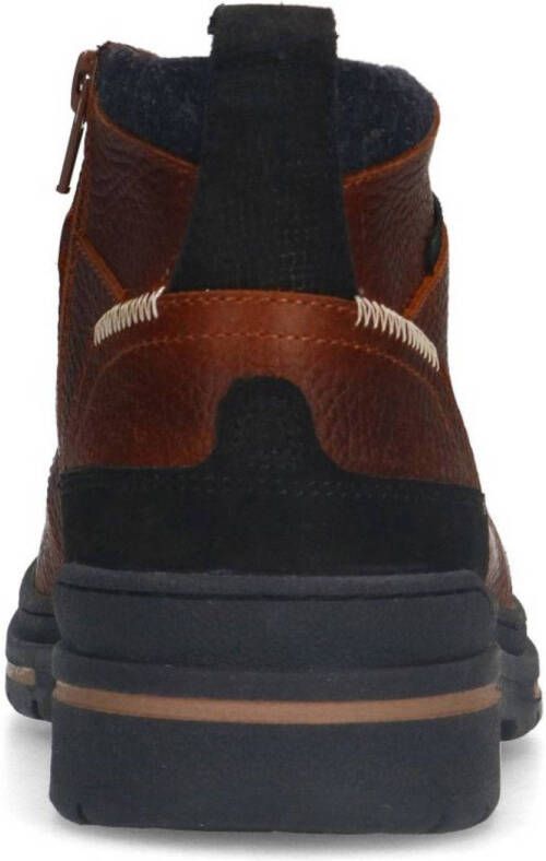 Manfield leren veterschoenen cognac