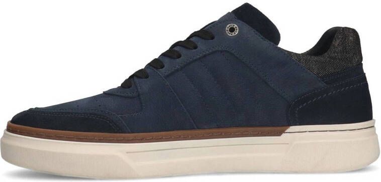 Manfield nubuck sneakers donkerblauw