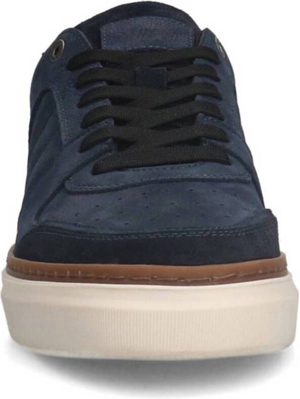 Manfield nubuck sneakers donkerblauw