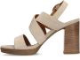 Manfield Dames Beige suède pumps met gesp - Thumbnail 5