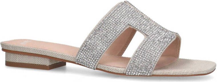 Manfield muiltjes zilver met strass