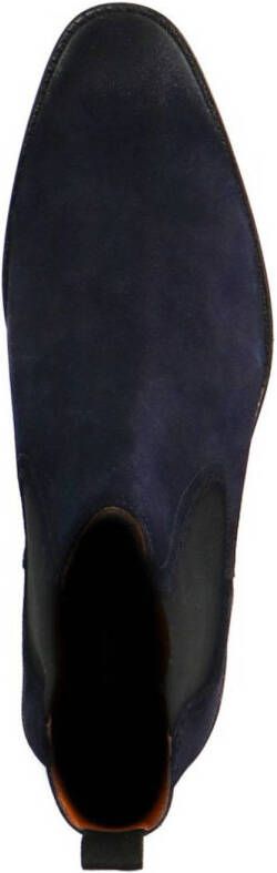 Manfield suède chelsea boots donkerblauw