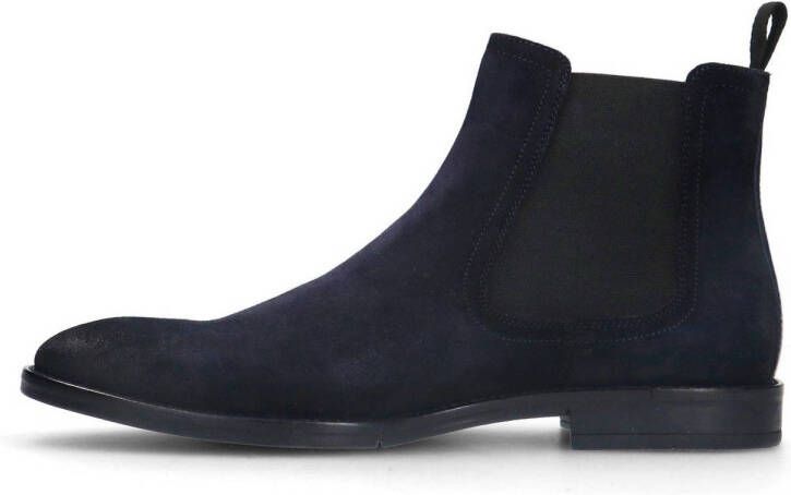 Manfield suède chelsea boots donkerblauw