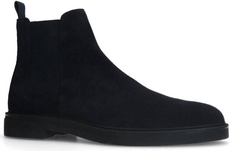 Manfield suède chelsea boots donkerblauw