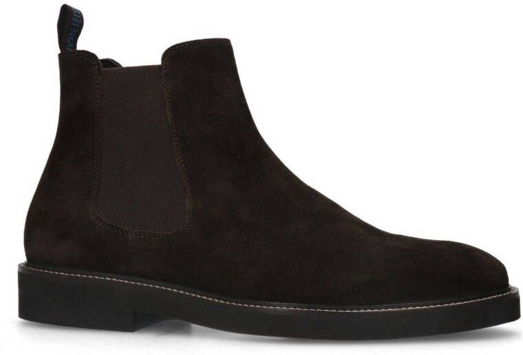 Manfield suède chelsea boots donkerbruin