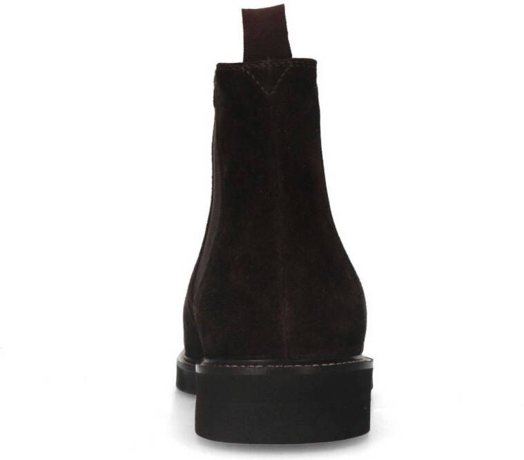 Manfield suède chelsea boots donkerbruin