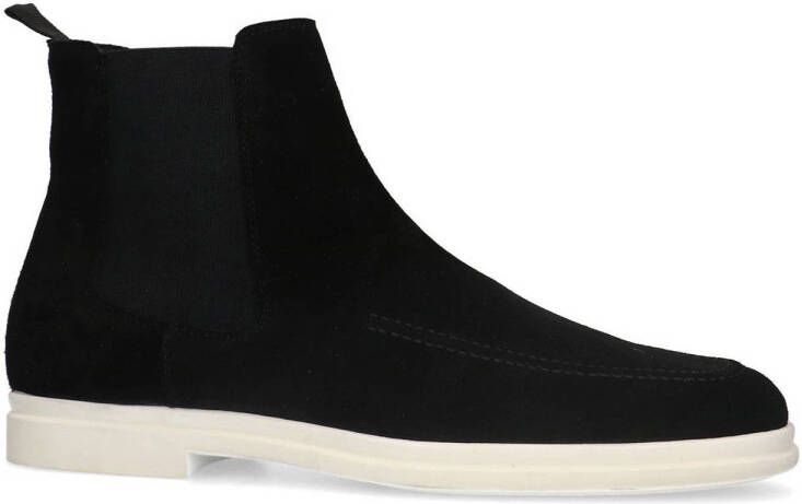 Manfield Heren Zwarte suède chelsea boots