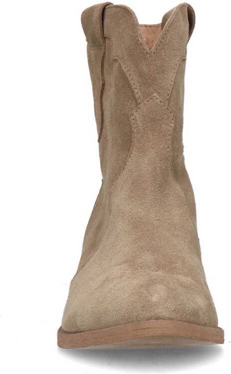 Manfield suède cowboylaarzen beige