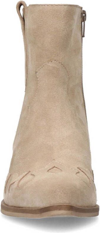 Manfield suède cowboylaarzen beige