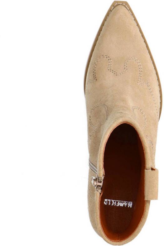 Manfield suède cowboylaarzen beige