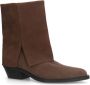 Manfield Dames Taupe suède cowboy laarzen met flap - Thumbnail 3