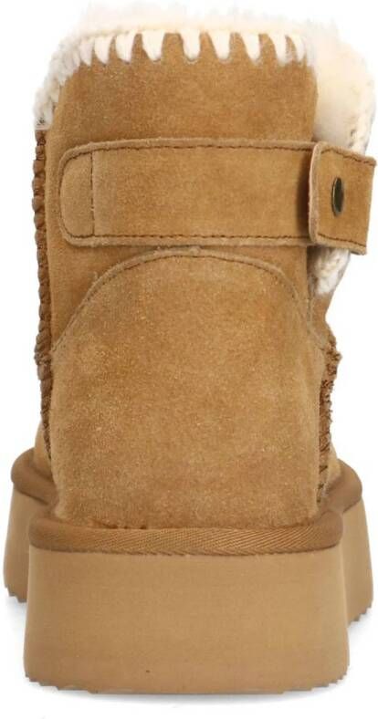 Manfield suède enkelboots camel