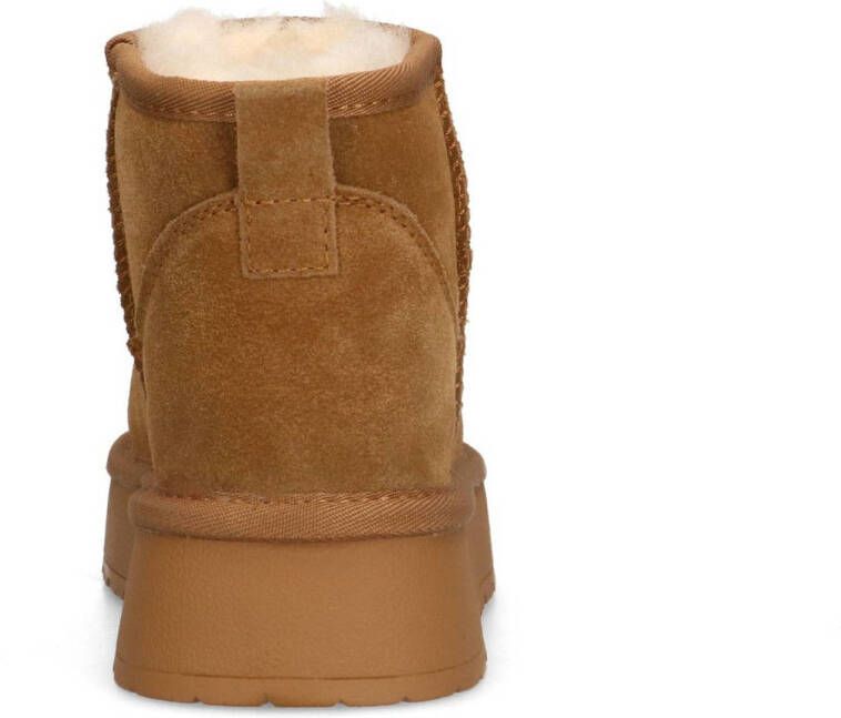 Manfield suède enkelboots cognac