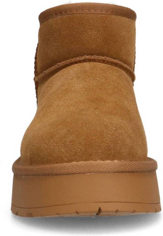 Manfield suède enkelboots cognac