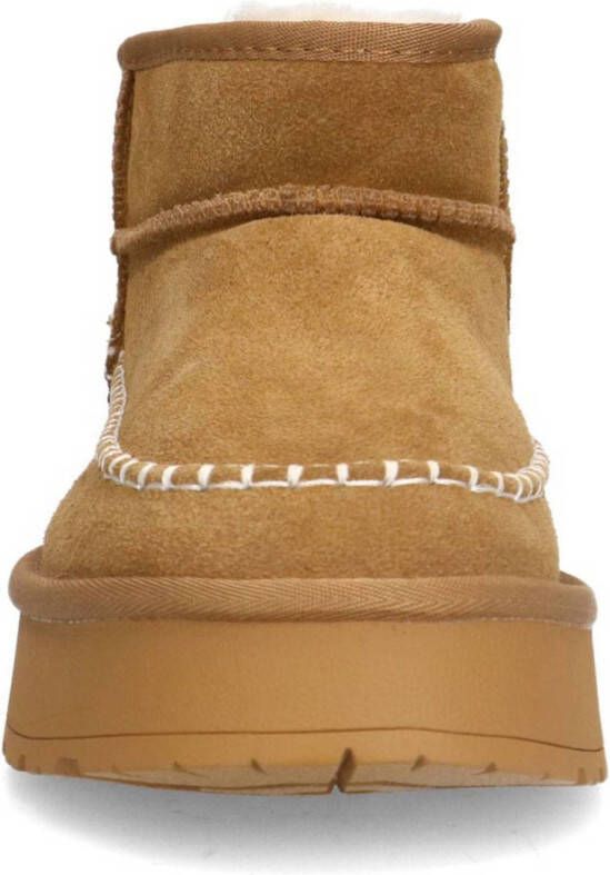 Manfield suède enkelboots cognac