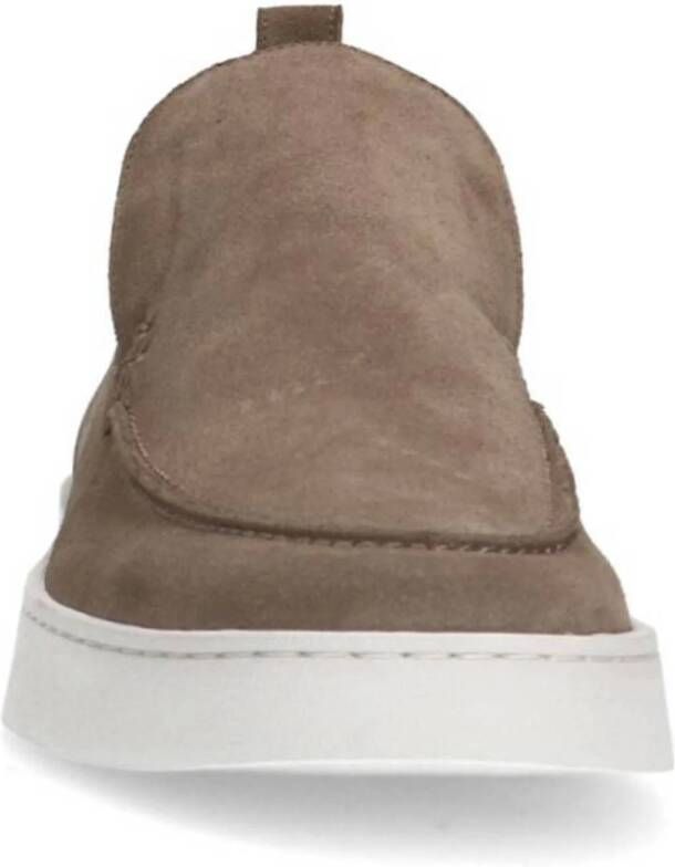 Manfield suède enkelboots taupe