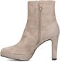 Manfield Dames Beige suède enkellaarsjes met hak - Thumbnail 3