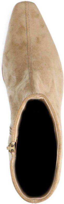 Manfield suède enkellaarzen beige