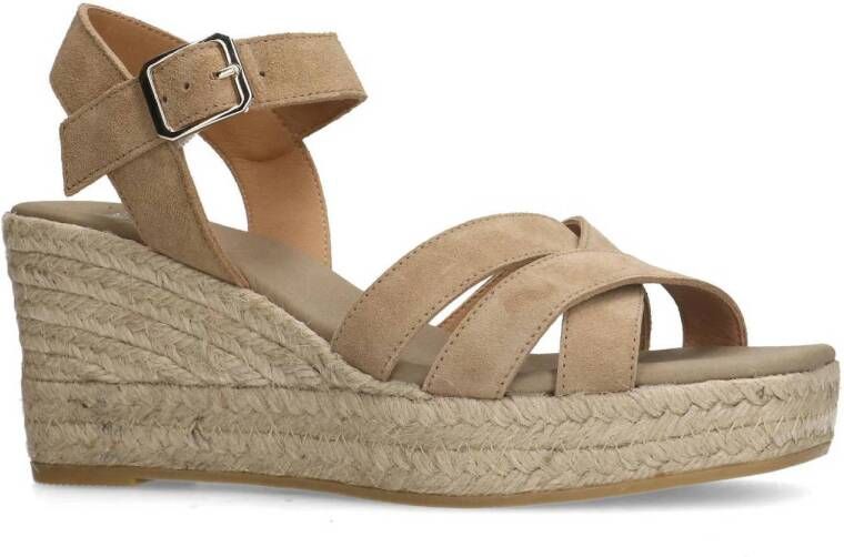 Manfield suède espadrilles beige