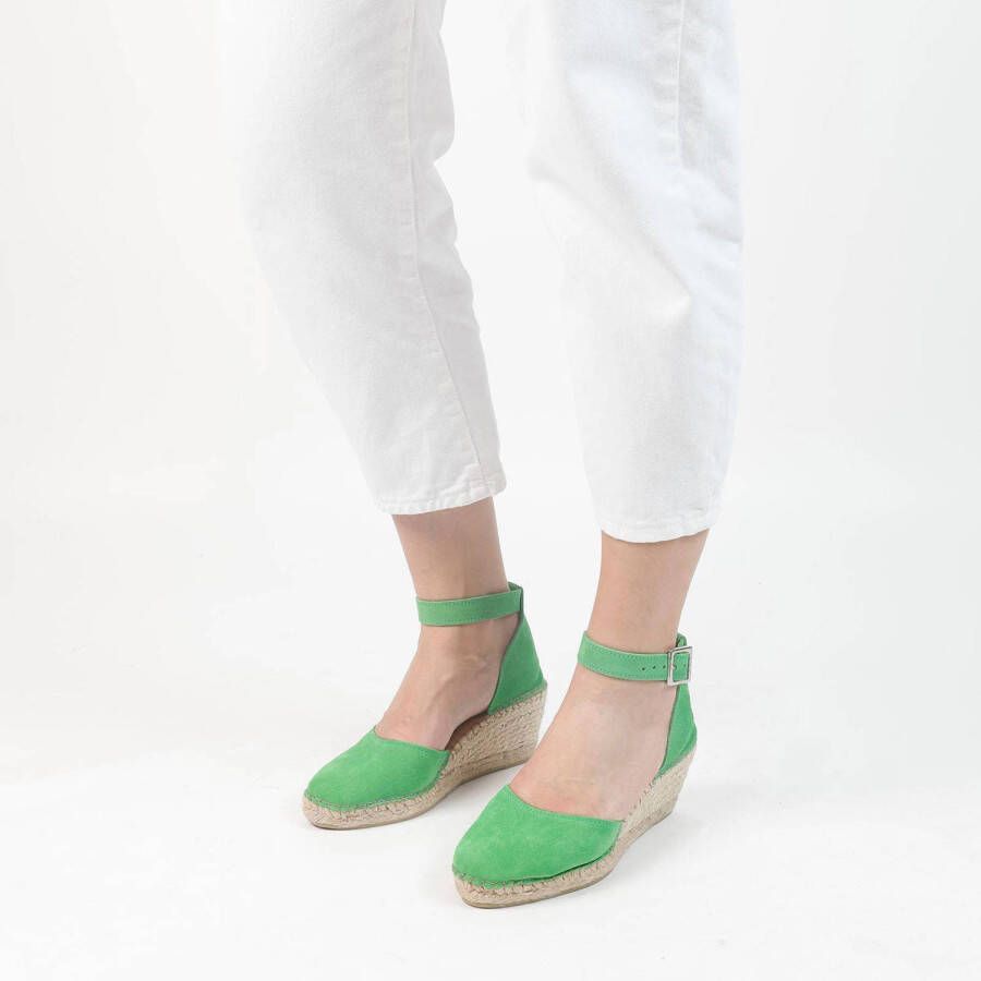 Manfield suède espadrilles groen