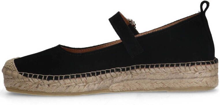 Manfield suède espadrilles zwart