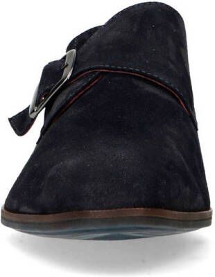 Manfield suède gespschoenen donkerblauw