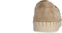 Manfield Dames Beige suède loafer met goudkleurig detail - Thumbnail 5