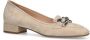 Manfield Dames Beige suède loafers met zilverkleurige chain - Thumbnail 4